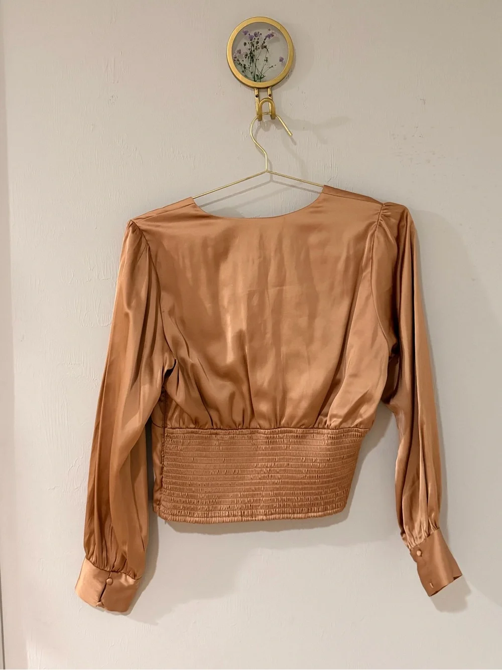 Abercrombie & Fitch Copper-Tone Satin V-Neck Blouse - Picture 3 of 3